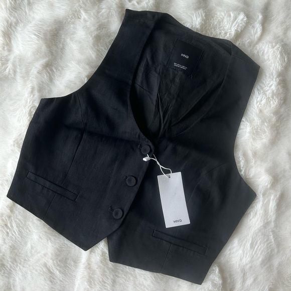 Mango Black Button Waistcoat - Picture 2 of 3